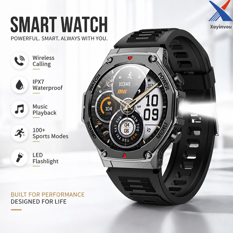 Smartwatch Rugged Watches For Men - Мужские прочные умные часы с Bluetooth,
