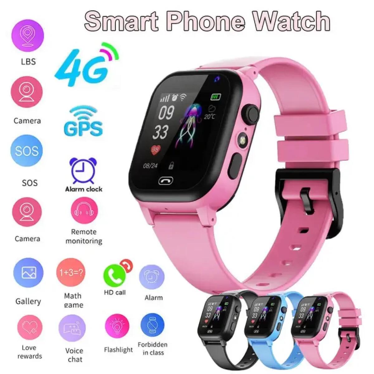 Smartwatch Watches For Kids With Gps - Детские умные часы 4G, многофункциональные водонепроницаемые