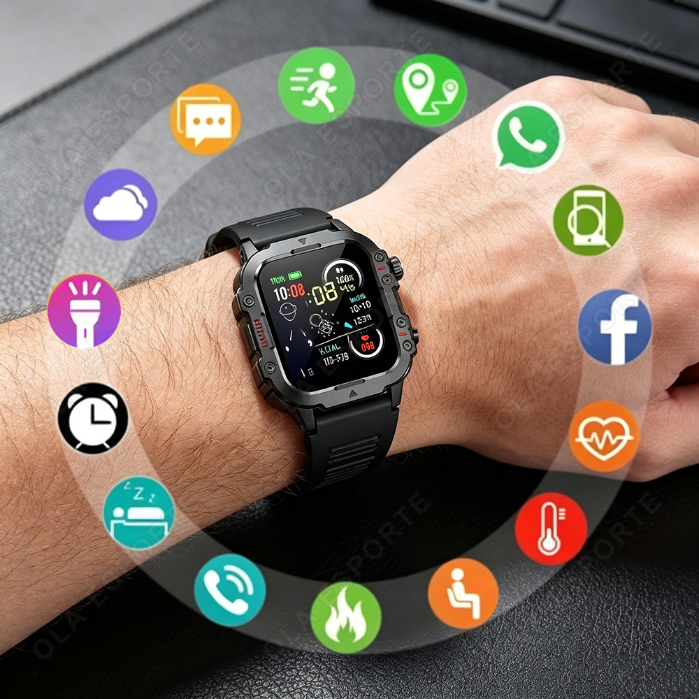 Прочные военные смарт-часы 202 – обзор и цена Smartwatch Rugged Watches For Men