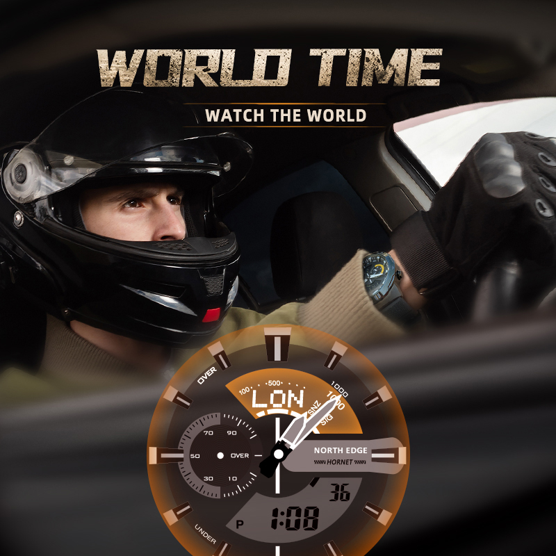 Мужские умные часы NORTH EDGE, – обзор и цена Hybrid Smartwatch