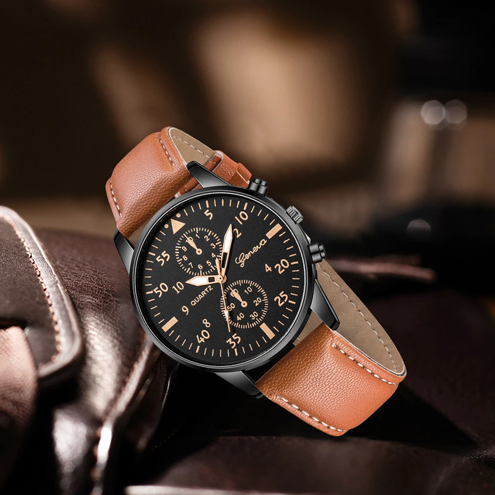 Набор из 3 мужских часов Genev – обзор и цена Smartwatch Vintage Watches For Men